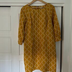 BODEN Mustard Linen Sheath Dress - Women's Size US 12 Regular